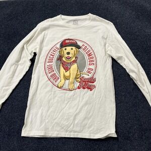 Ohio State Buckeyes Shirt Mens Long Sleeve White NCAA Football Dog Graphic